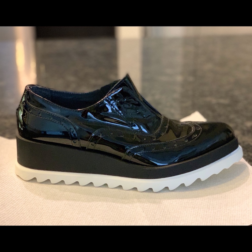 Patten leather loafers